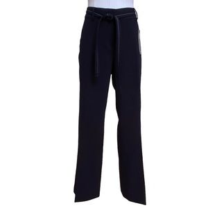 LOFT Julie Trousers with Belted Tie Waist in Navy Size 10 NWT